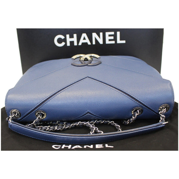 CHANEL CC Chevron Flap Shoulder Crossbody Bag Blue-US