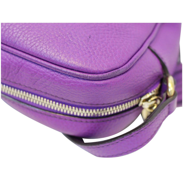 GUCCI Soho Disco Pebbled Leather Small Crossbody Bag 308364 Purple-US
