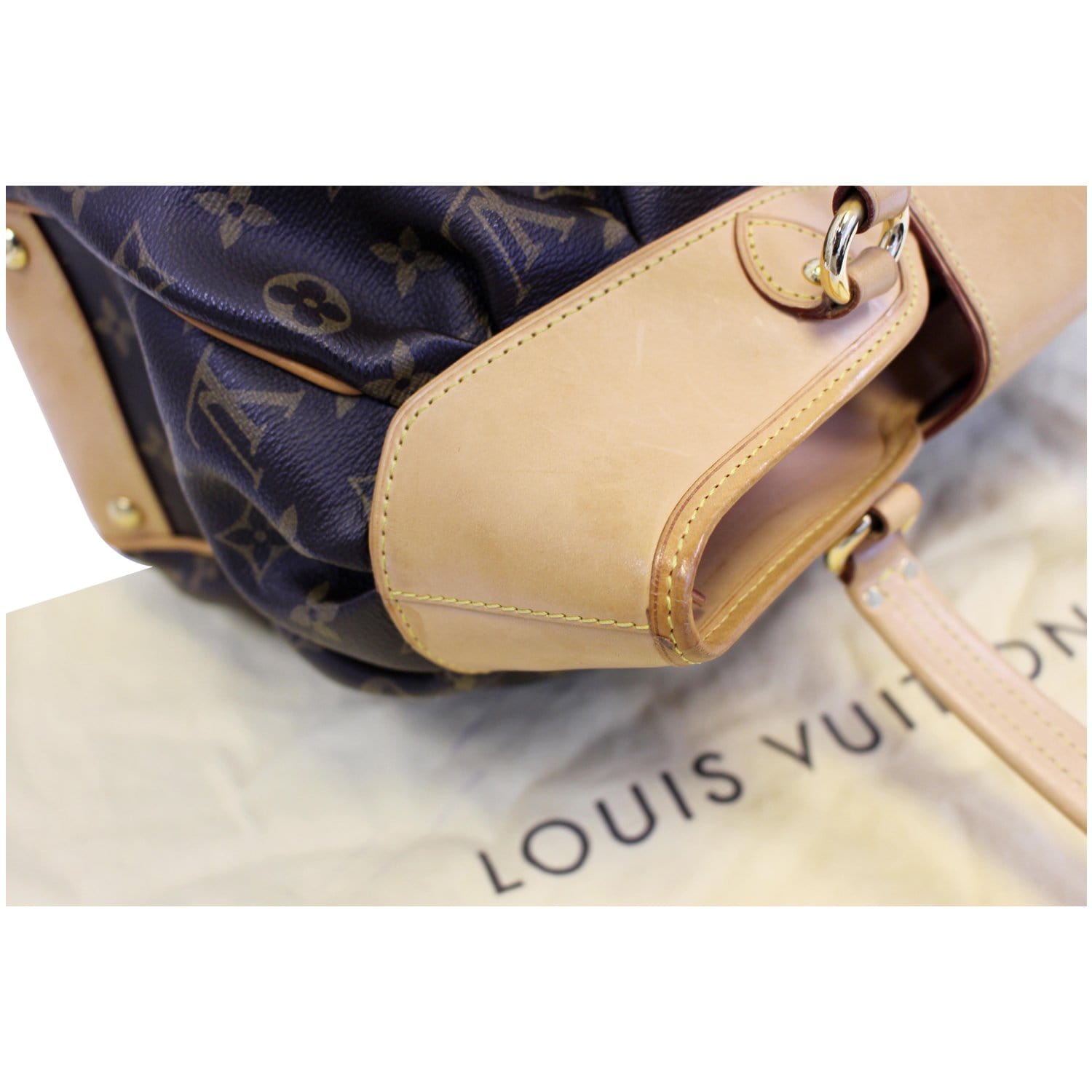 LOUIS VUITTON LV Boetie MM Shoulder Bag Monogram Leather Brown