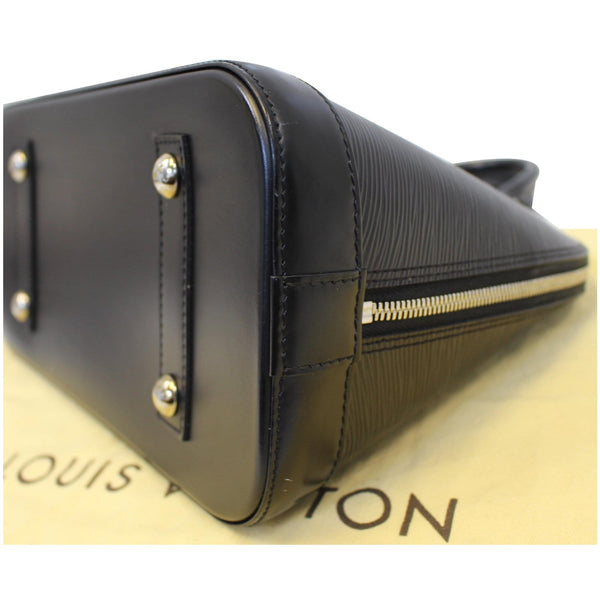 Louis Vuitton Alma Epi Leather Satchel Bag Black- Zipper