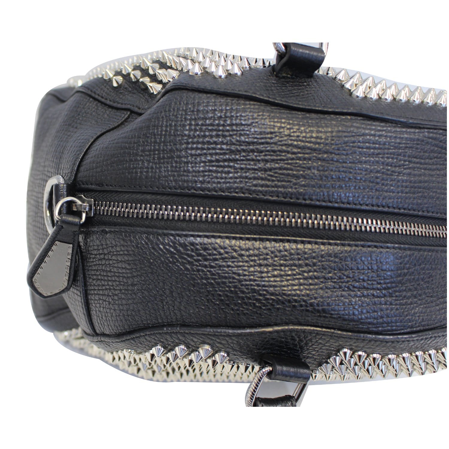 CHRISTIAN LOUBOUTIN Panettone Spike Stud Leather Satchel Bag Black-US