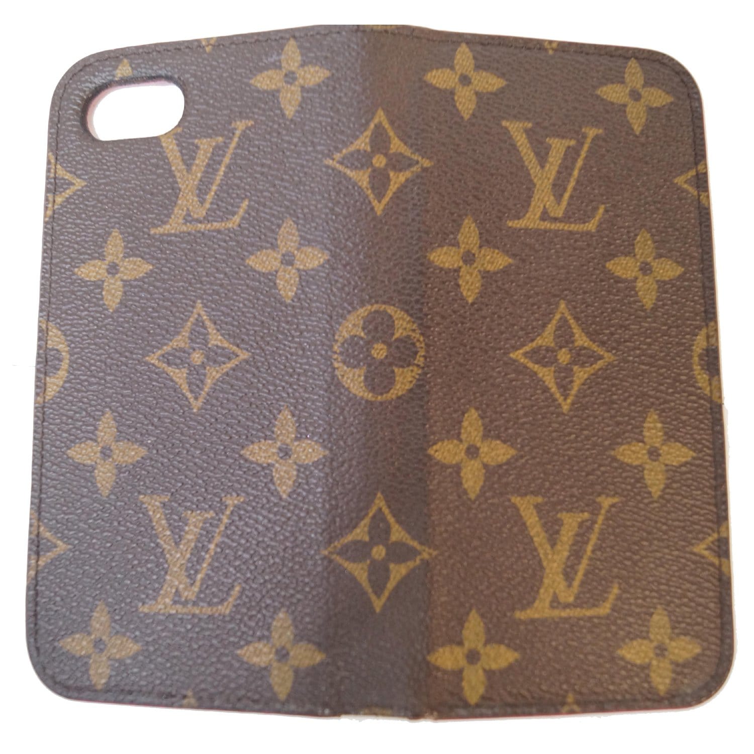 Authentic Louis Vuitton LV Monogram Folio iPhone 7 Case Brown Phone Case
