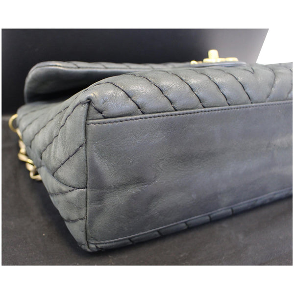 Chanel Classic Flap Bag Iridescent Surpique Chevron - corner
