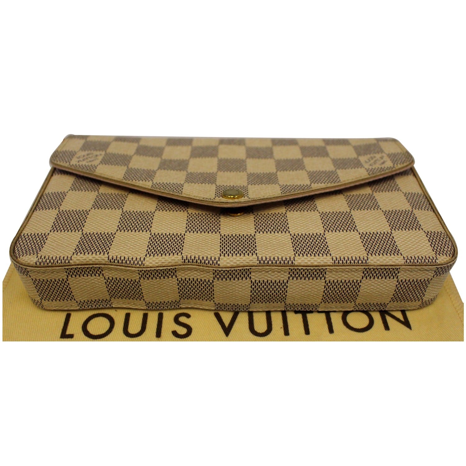 Louis Vuitton Neutrals, Pattern Print Damier Azur Pochette Felicie