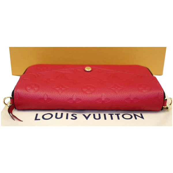 LOUIS VUITTON Pochette Felicie Monogram Empreinte Chain Wallet Red