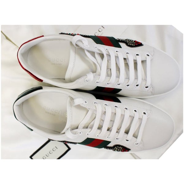 GUCCI Ace Embroidered Arrow Logo Sneakers Size US 7.5
