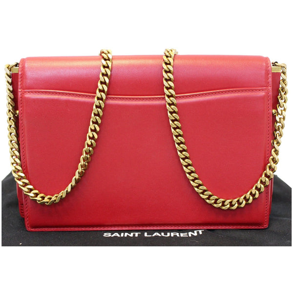 YVES SAINT LAURENT Zoe Lambskin Leather Shoulder Bag Red