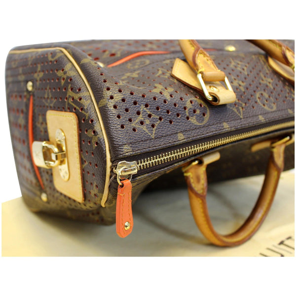 LV Speedy 30 Monogram Perforated Bag - Corner left view