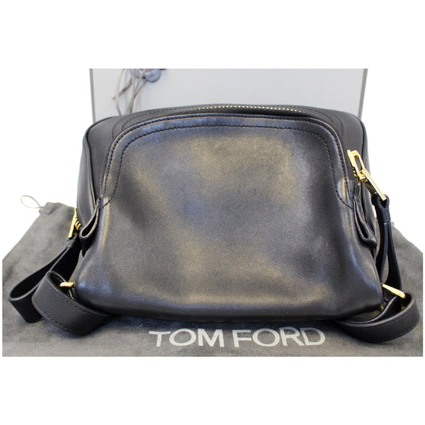 TOM FORD Jennifer Zip Medium Leather Shoulder Bag Black