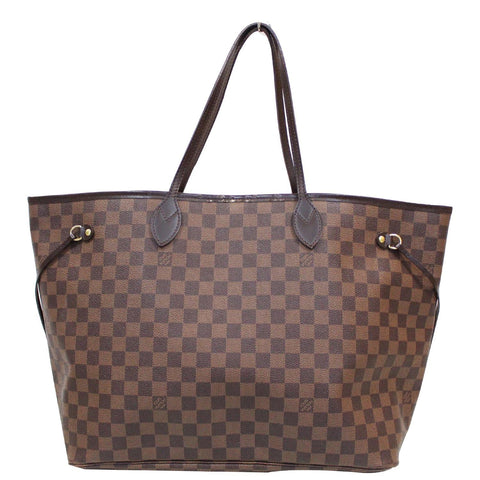 LOUIS VUITTON Neverfull GM Damier Ebene Tote Shoulder Bag Brown