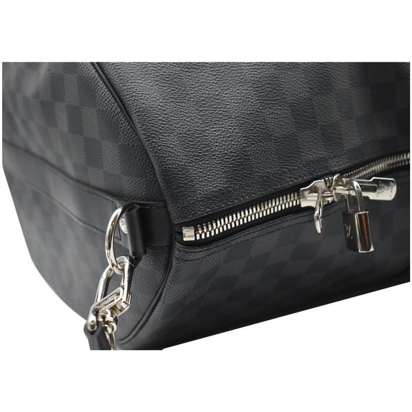LOUIS VUITTON Keepall Bandouliere 55 Damier Graphite Travel Bag Black