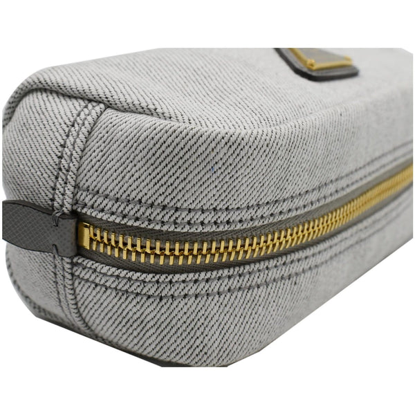 Prada Milano Denim Canvas Pouch Bag Grey - Dallas Handbags