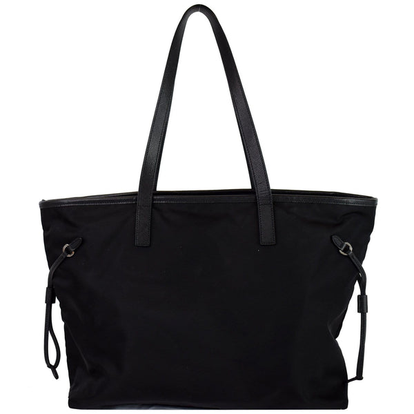 PRADA Vela Side-Cinch Nylon Tote Shoulder Bag Black