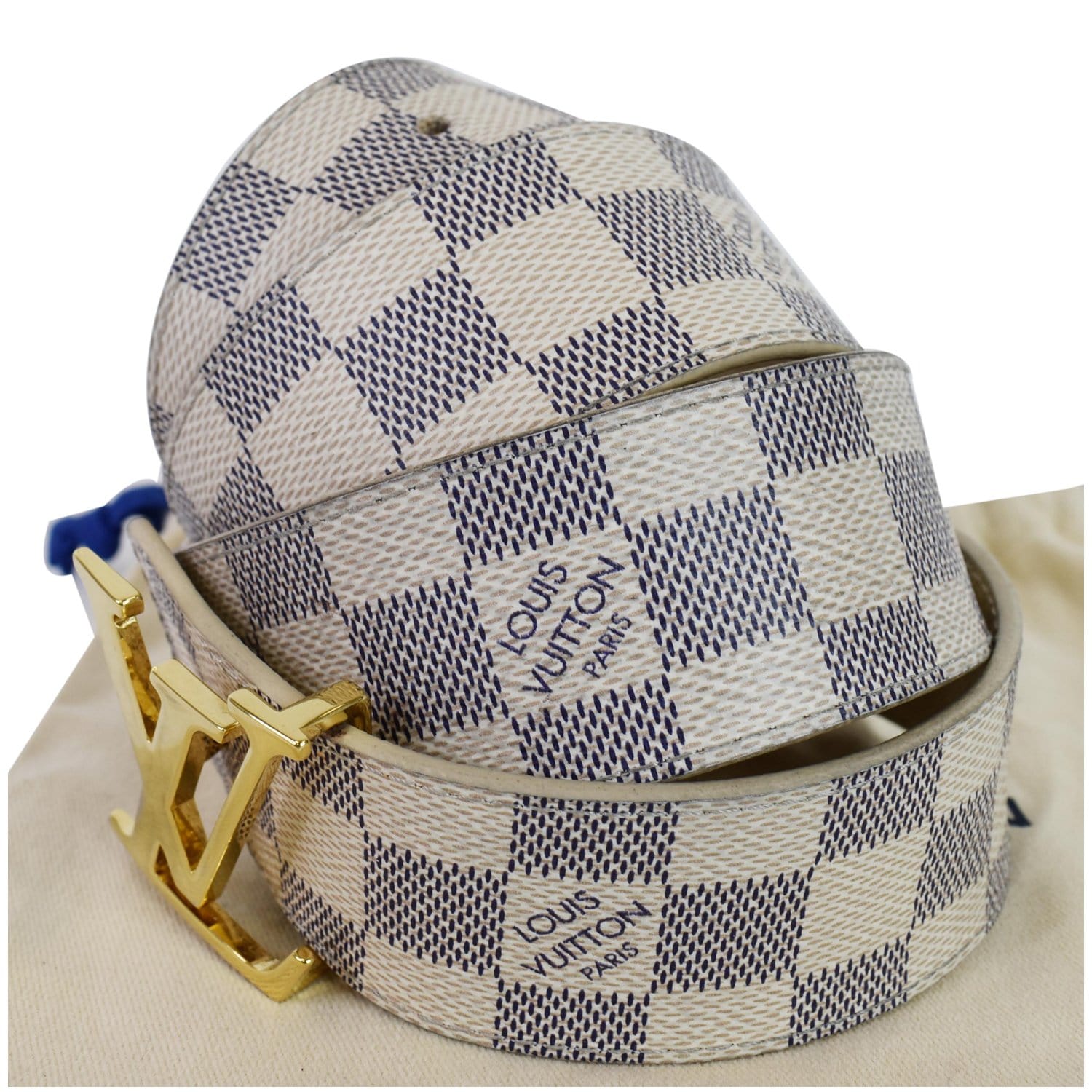Louis Vuitton Belt Initiales Damier Azur Blue/White  Louis vuitton belt, Louis  vuitton handbags, Louis vuitton