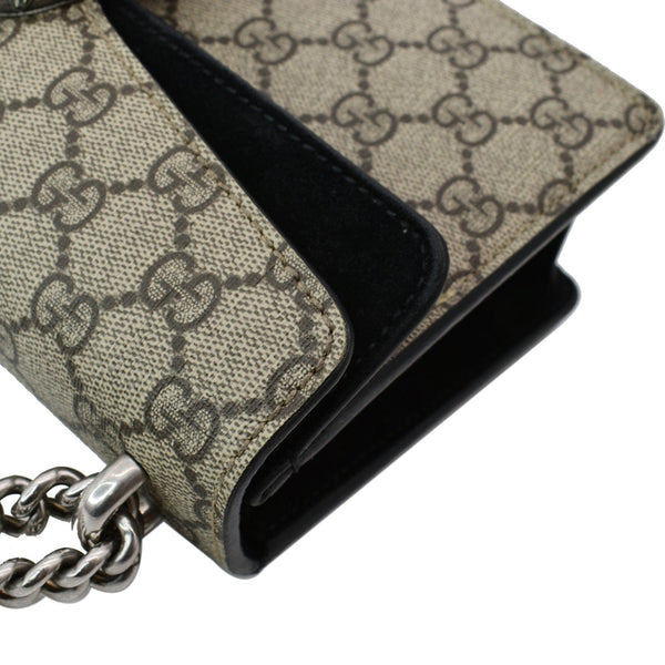 GUCCI Dionysus Small GG Supreme Shoulder Bag Beige 499623
