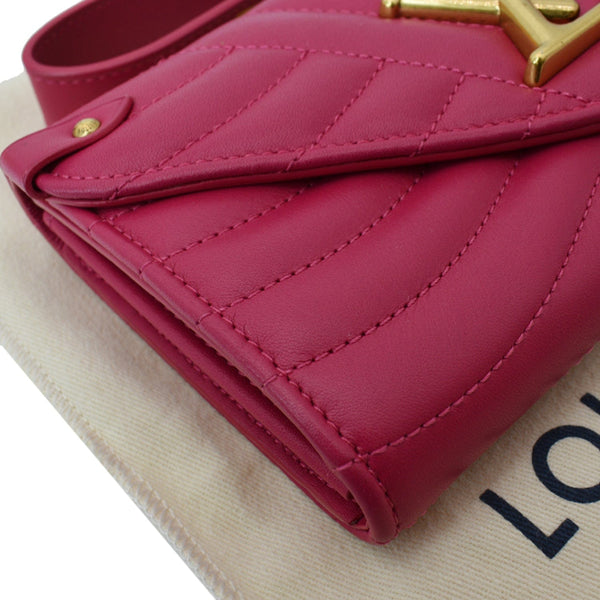 LOUIS VUITTON Love Lock New Wave Long Leather Wallet Pink