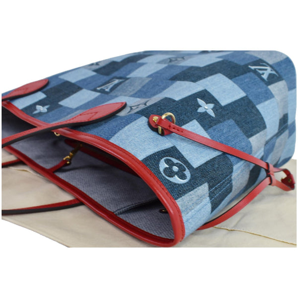 Louis Vuitton Neverfull MM Patchwork Monogram Denim Bag - corner focused