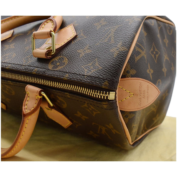 LOUIS VUITTON Speedy 30 Monogram Canvas Satchel Bag Brown