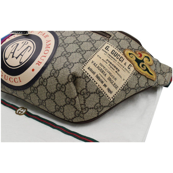 GUCCI Courrier GG Supreme Canvas Belt Waist Bum Bag Beige 529711