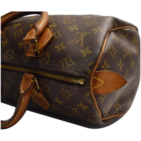 LOUIS VUITTON Speedy 30 Monogram Canvas Satchel Bag Brown