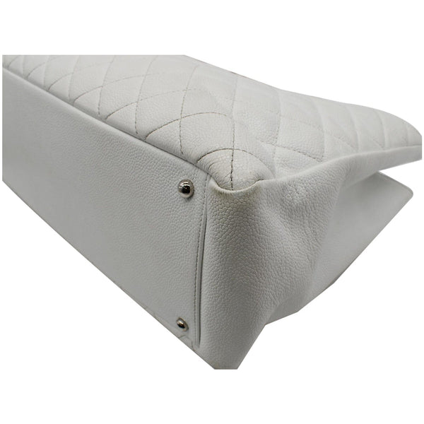 CHANEL XL Grand Quilted Caviar Leather Shopping Tote Bag White