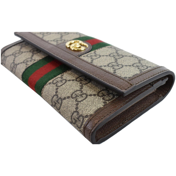 GUCCI Ophidia GG Continental Supreme Canvas Wallet Beige 523153