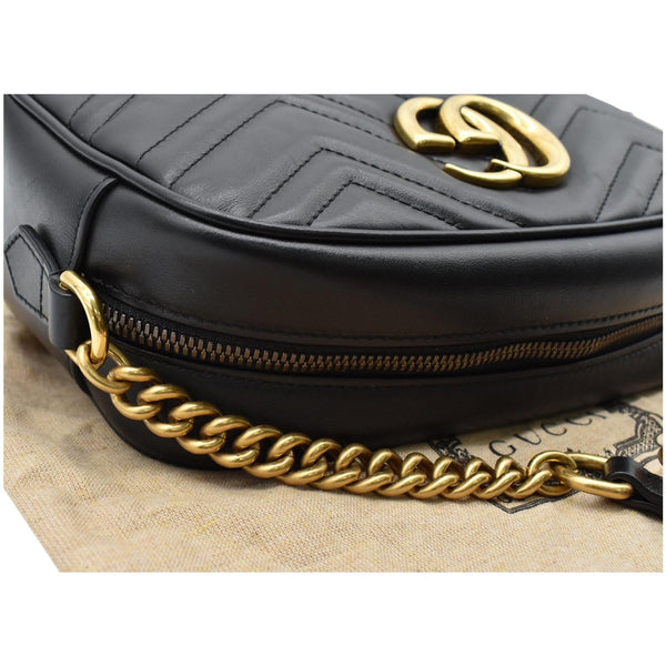 GUCCI GG Marmont Small Matelasse Leather Crossbody Bag Black 447632