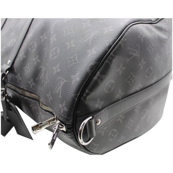 LOUIS VUITTON Keepall 55 Bandouliere Monogram Eclipse Travel Bag Black