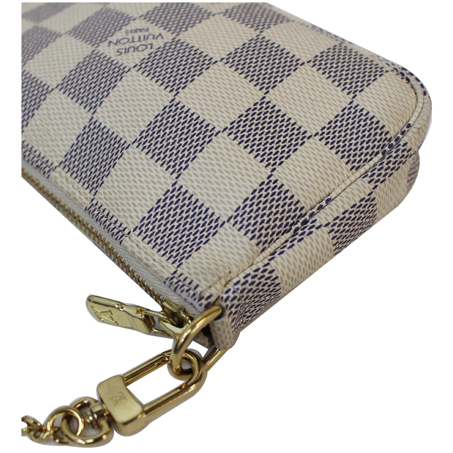 Louis Vuitton Pochette Accessories White Damier Azur Bag
