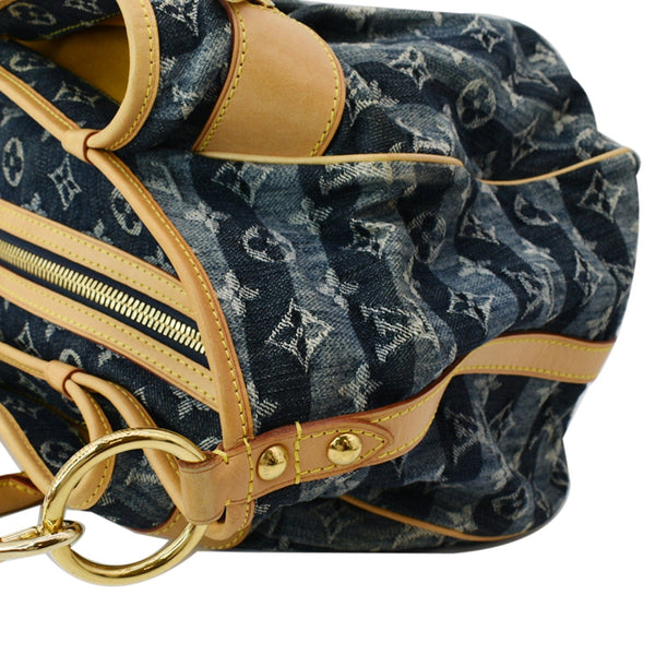 LOUIS VUITTON Cabas Raye GM Monogram Denim Shoulder Bag Blue