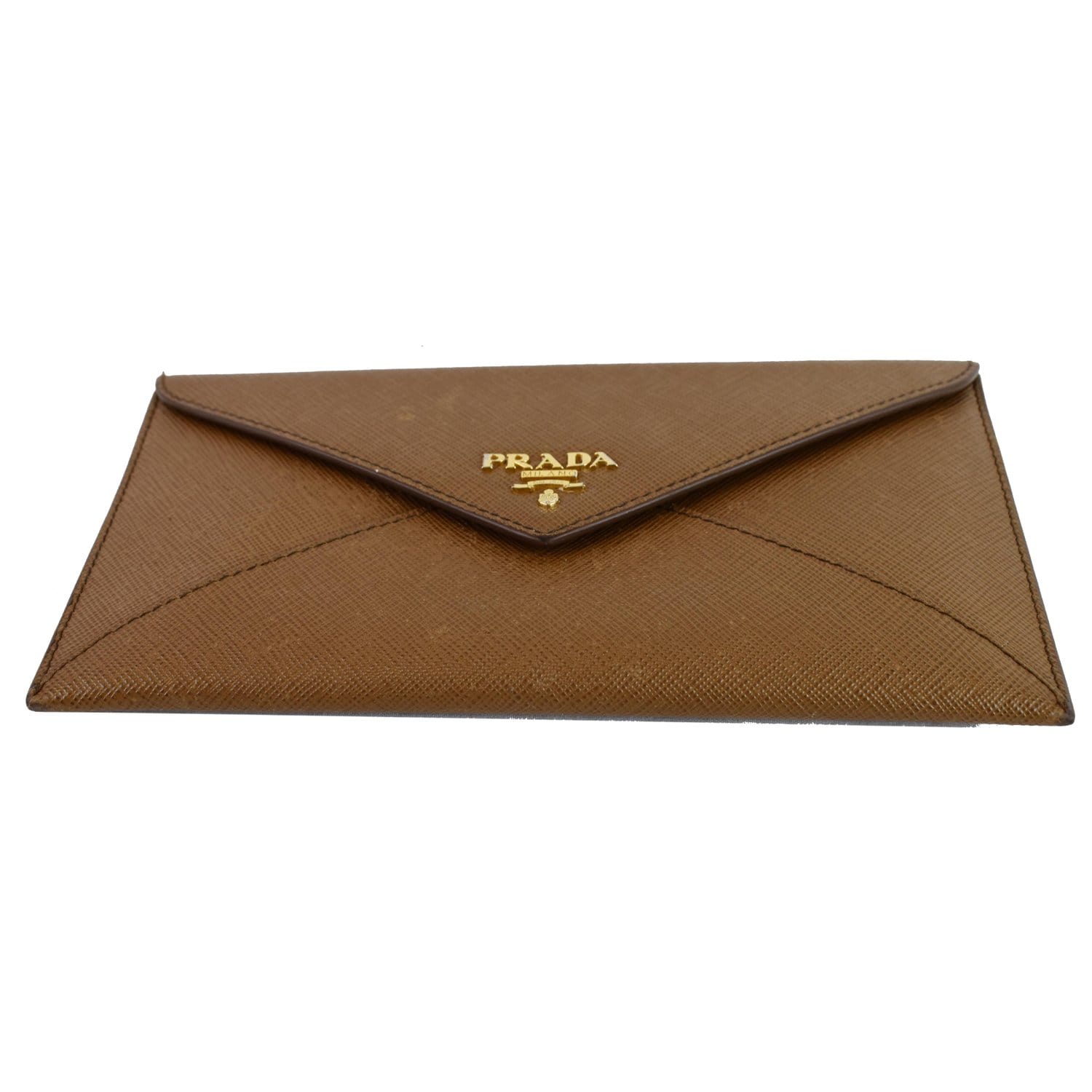 Prada Saffiano leather camel wallet