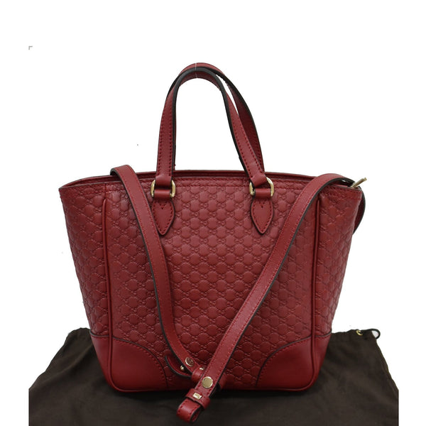 GUCCI Small Bree Microguccissima Leather Tote Crossbody Bag Red 449241