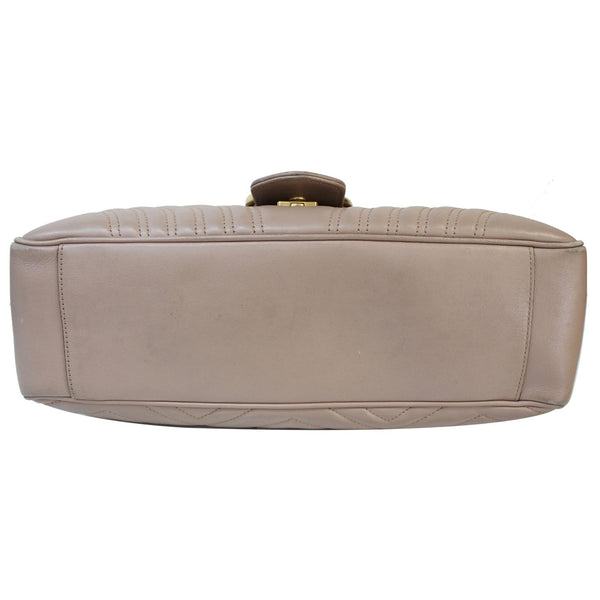 GUCCI Large GG Marmont Calfskin Matelasse Shoulder Bag Nude 498090
