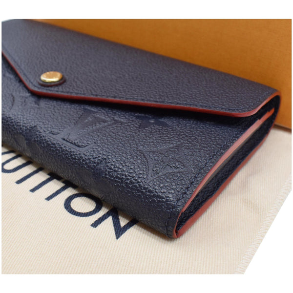 LOUIS VUITTON Sarah Monogram Empreinte Leather Wallet Blue