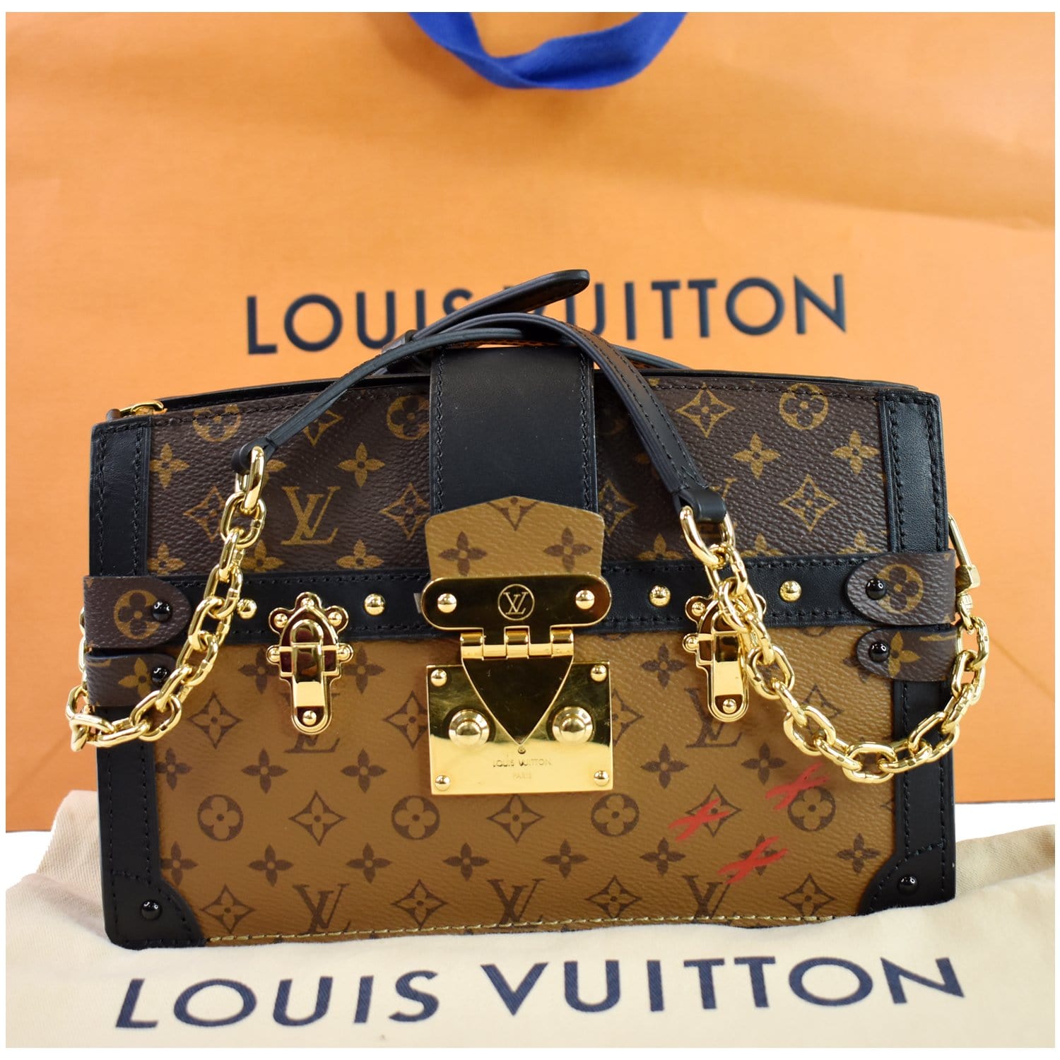 Louis Vuitton Petit Soft Malle Reverse Monogram Bag Brown