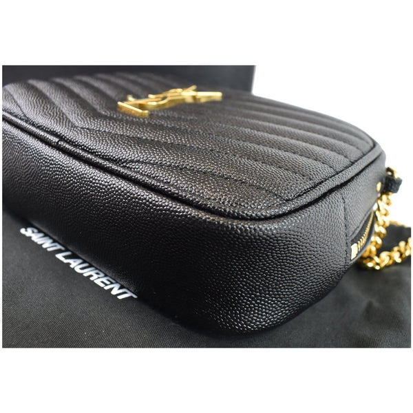YVES SAINT LAURENT Mini Lou Grain De Poudre Camera Bag Black