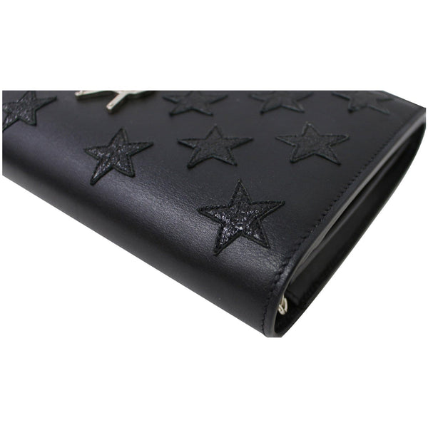 YVES SAINT LAURENT Kate Stars Leather Chain Clutch Crossbody Bag Black