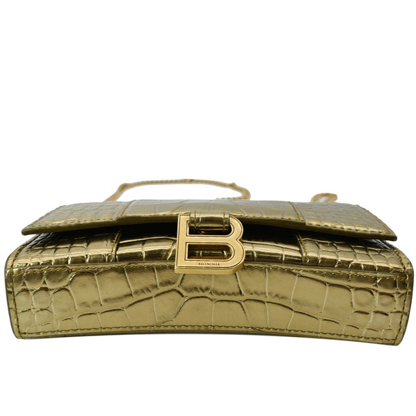 Balenciaga Hourglass Crocodile Leather WOC Crossbody Bag