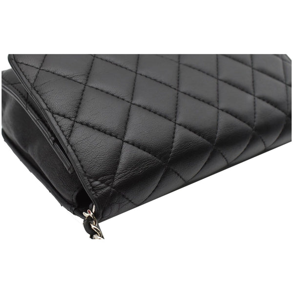 CHANEL WOC Lambskin Leather Chain Crossbody Bag Black