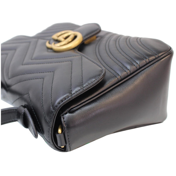 GUCCI GG Marmont Small Top Handle Shoulder Bag Black 498110