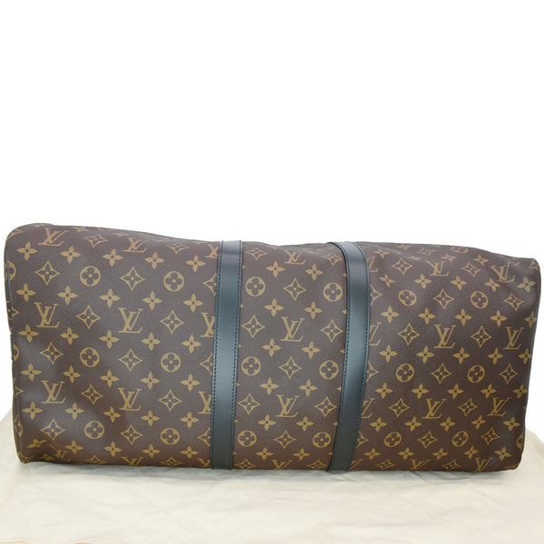 LOUIS VUITTON Keepall Bandouliere 55 Monogram Macassar Travel Bag Brown