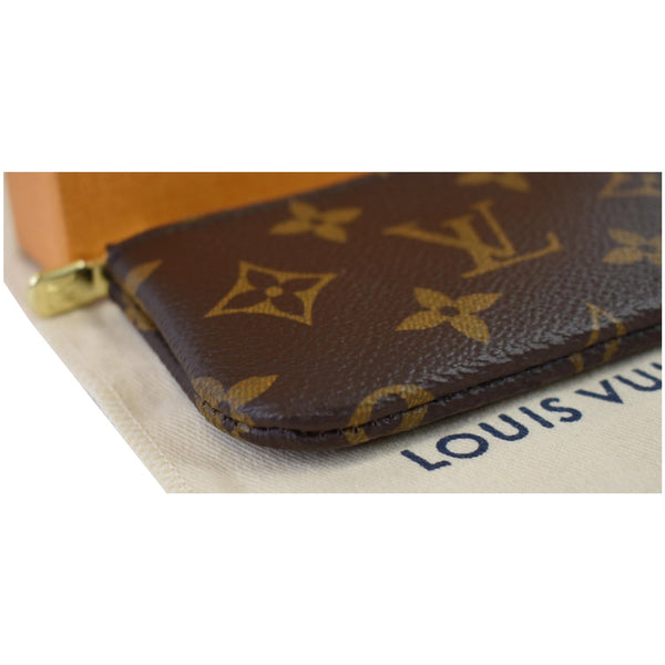 LOUIS VUITTON Pochette Key Cles Monogram Canvas Coin Case Brown