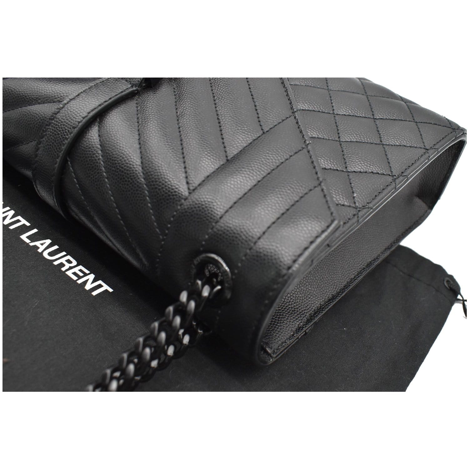 Authentic Saint Laurent YSL Medium Leather Chain Envelope Bag (M