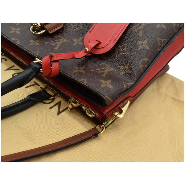 LOUIS VUITTON Millefeuille Monogram Canvas Satchel Bag Brown