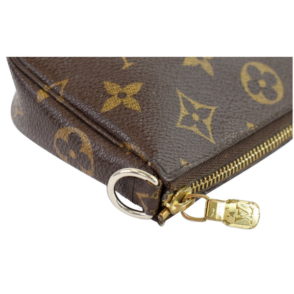 LOUIS VUITTON Mini Pochette Monogram Canvas Accessories Pouch Bag Brown