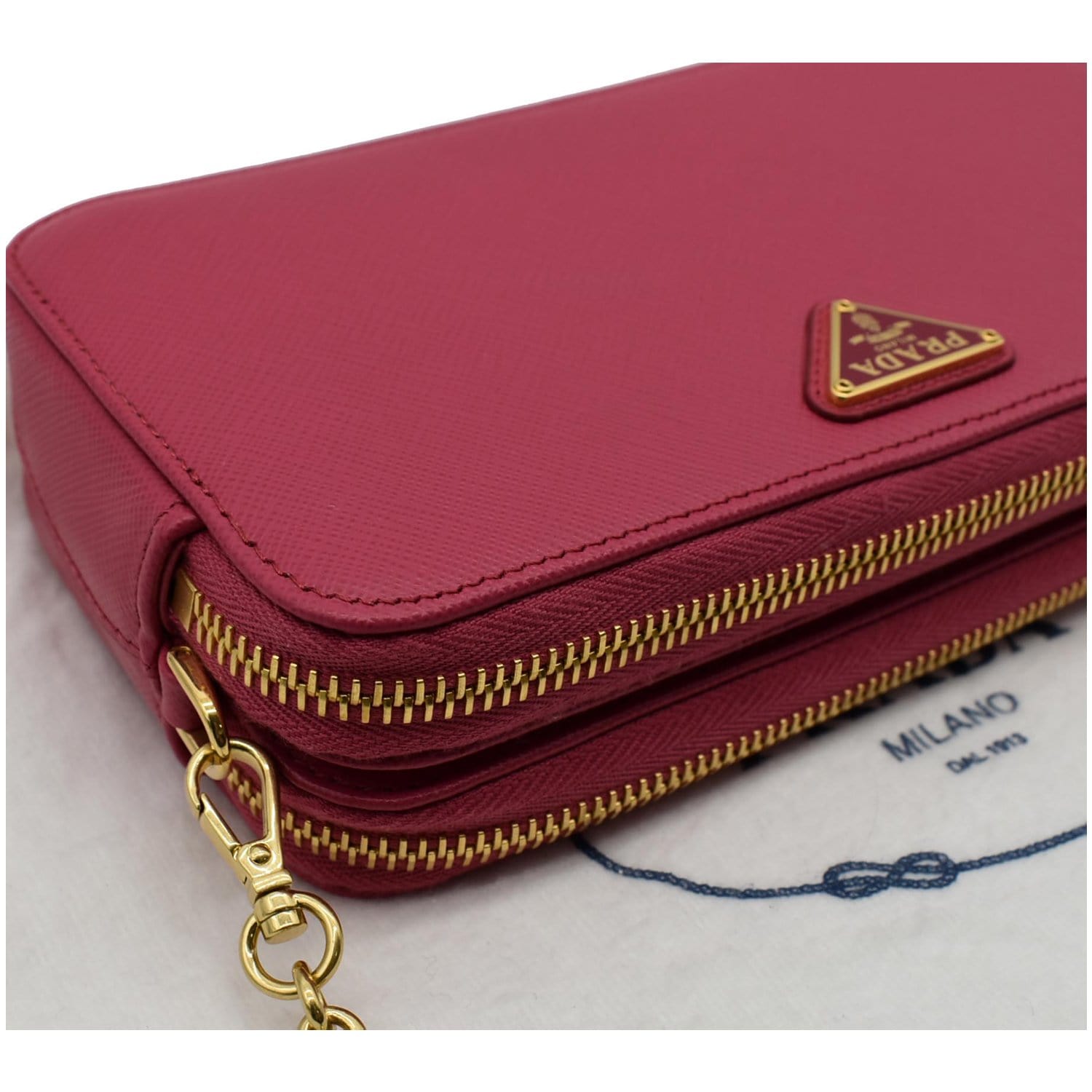 Prada Saffiano Pattina Flap Bag - Pink Crossbody Bags, Handbags - PRA448620