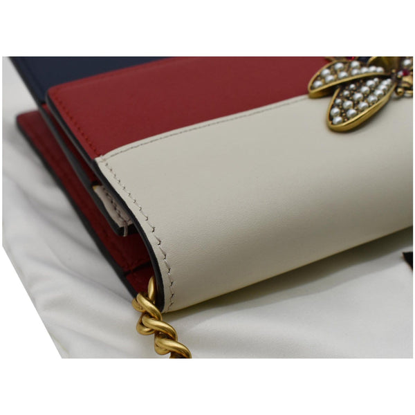 GUCCI Queen Margaret Leather Chain Wallet Red 476079