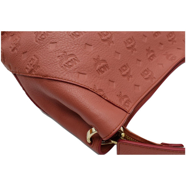 MCM Klara Medium Monogram Leather Hobo Bag Cocoa