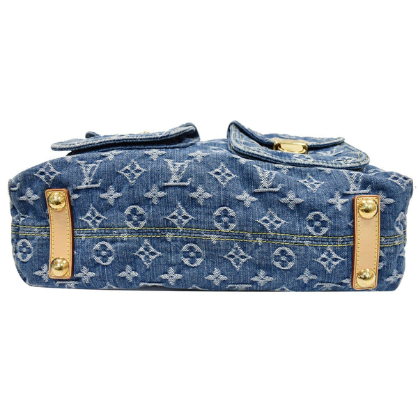 Louis Vuitton Baggy GM Hobo Bag Blue - elegant bottom with brass studs