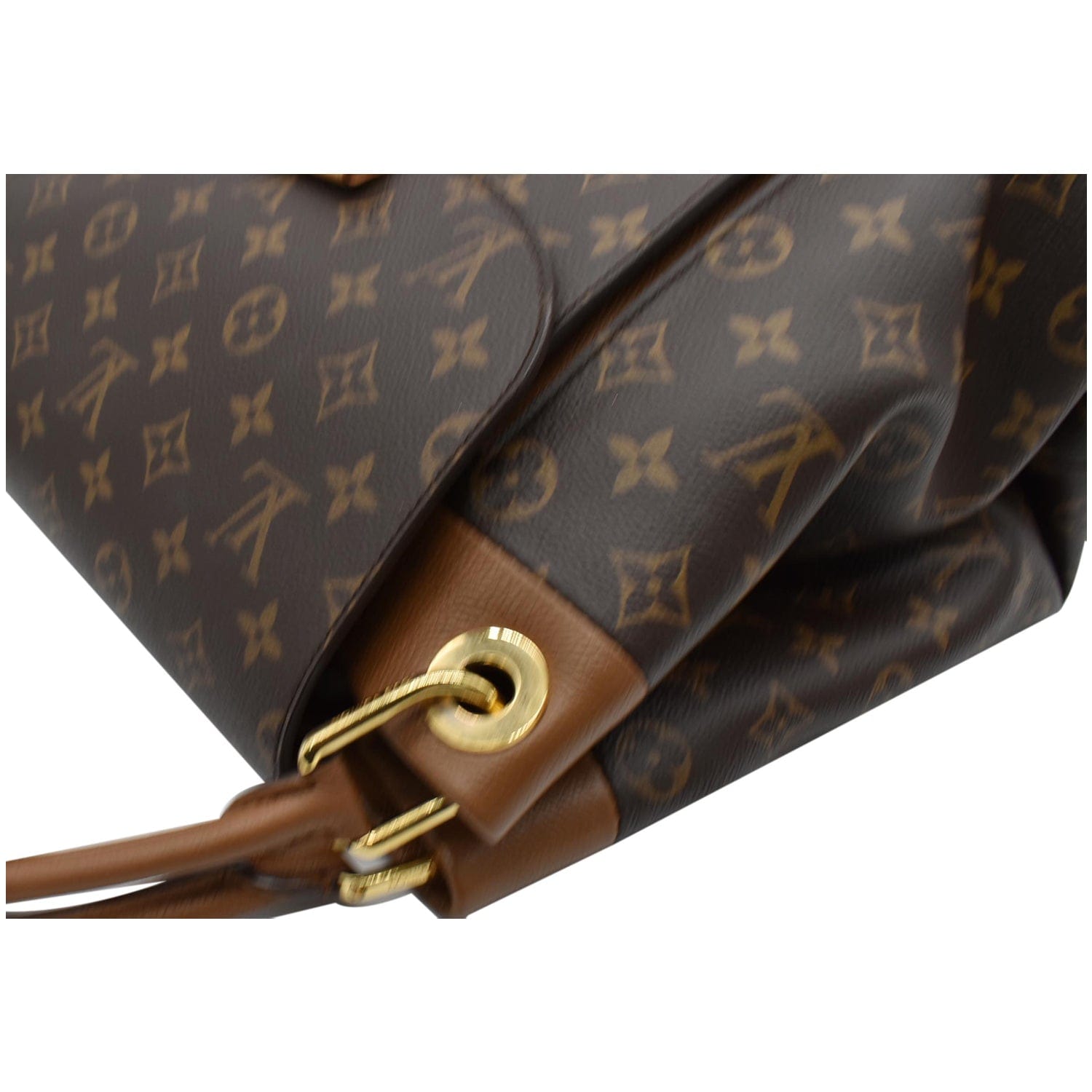 Louis Vuitton Camel Olympe Monogram Canvas Leather Hand Shoulder Bag